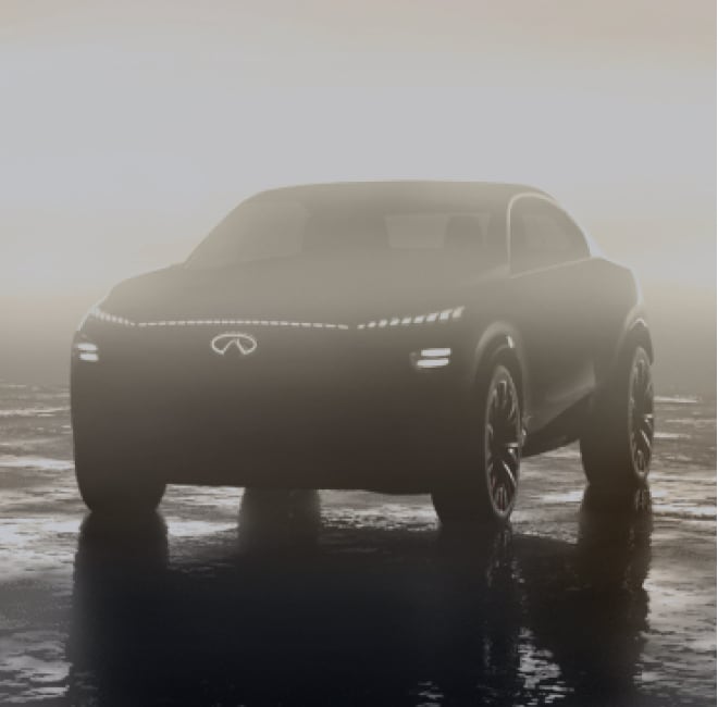 Front Profile of INFINITI Vision QXe All-Electric SUV