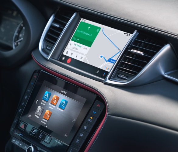 INFINITI touchscreen showing navigation display
