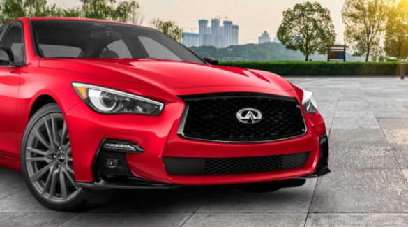 Front and Side profile view of 2023 INFINITI Q50 Luxury Sedan