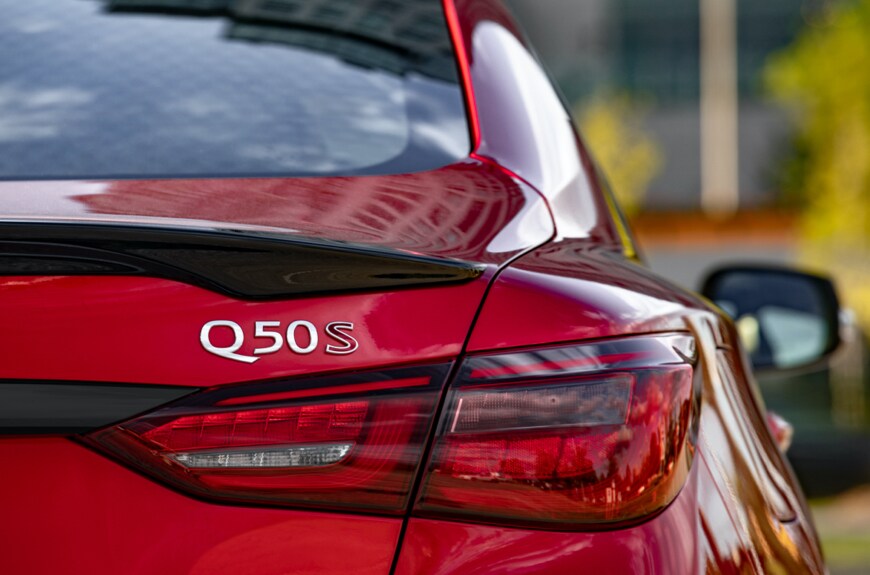 2023 INFINITI Q50 Red Sport I-LINE rear spoiler design