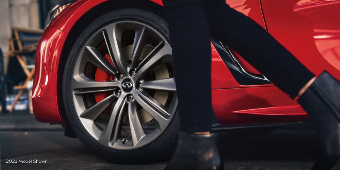 20-inch aluminum-alloy wheels on the 2022 INFINITI Q60 Red Sport I-Line 