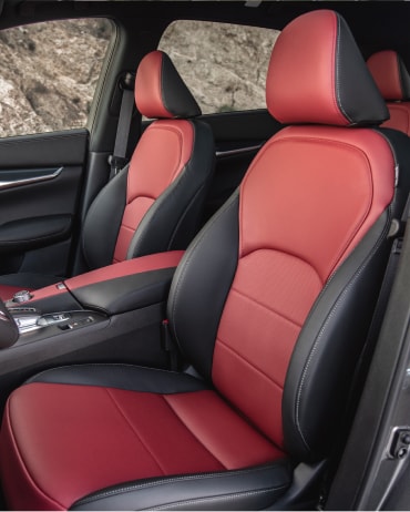 2024 INFINITI QX50 luxurious black and red seats