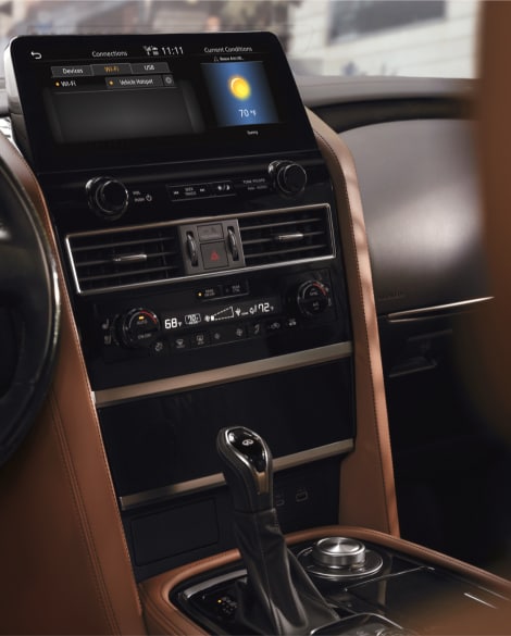 Close up of 2024 INFINITI QX80 InTouch infotainment display