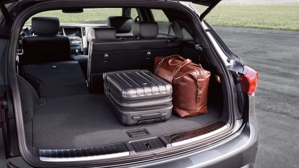 An open trunk view showing the QX70's cargo capacity