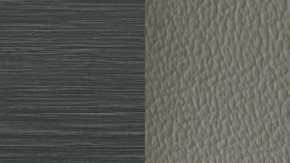 Stone Semi-Aniline Leather / Black Natural Maple Wood (Open Pore) Interior Trim