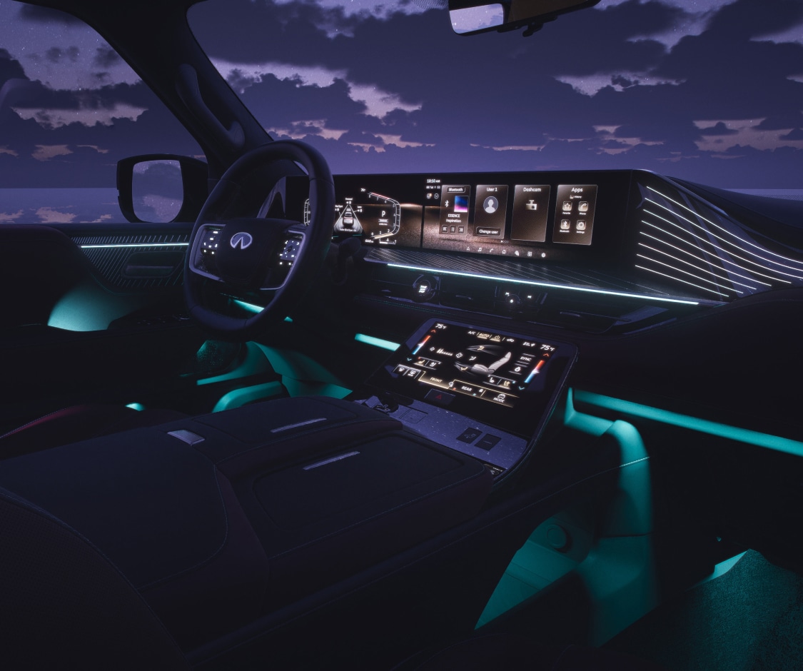 2025 INFINITI QX80 interior highlighting interior lighting feature